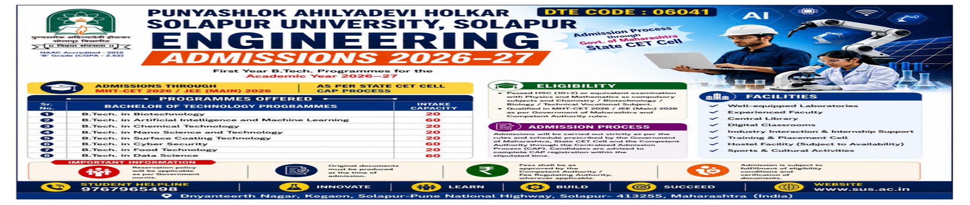 Admission open forB. tech 2026 - 27
